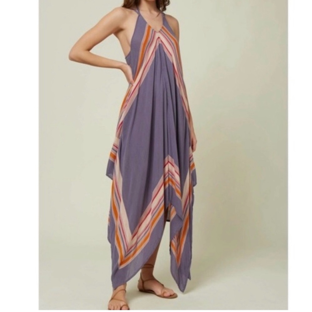 O’Neill Blue Striped  Handerchief Dress